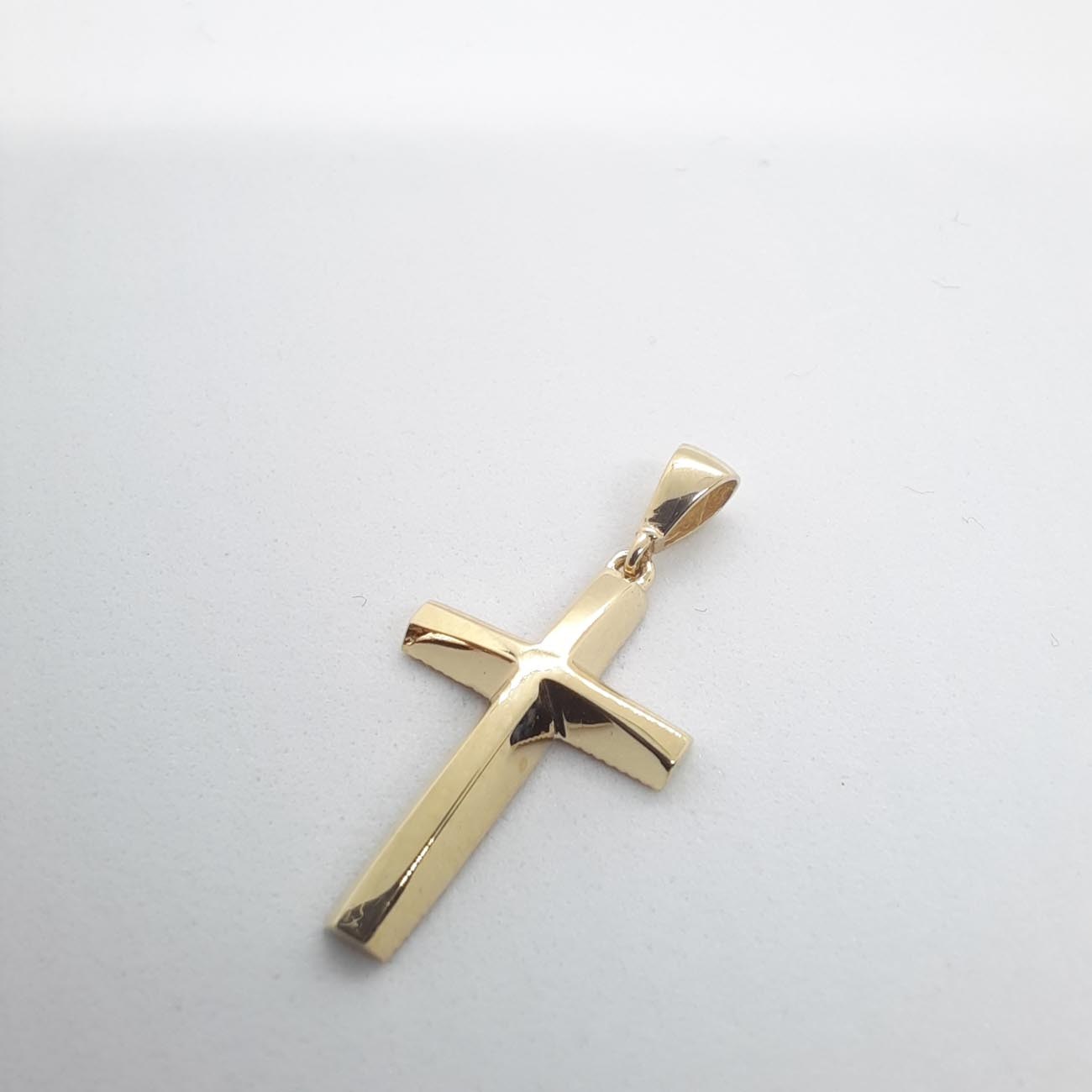 Χρυσός λιτός σταυρός unisex Κ9 