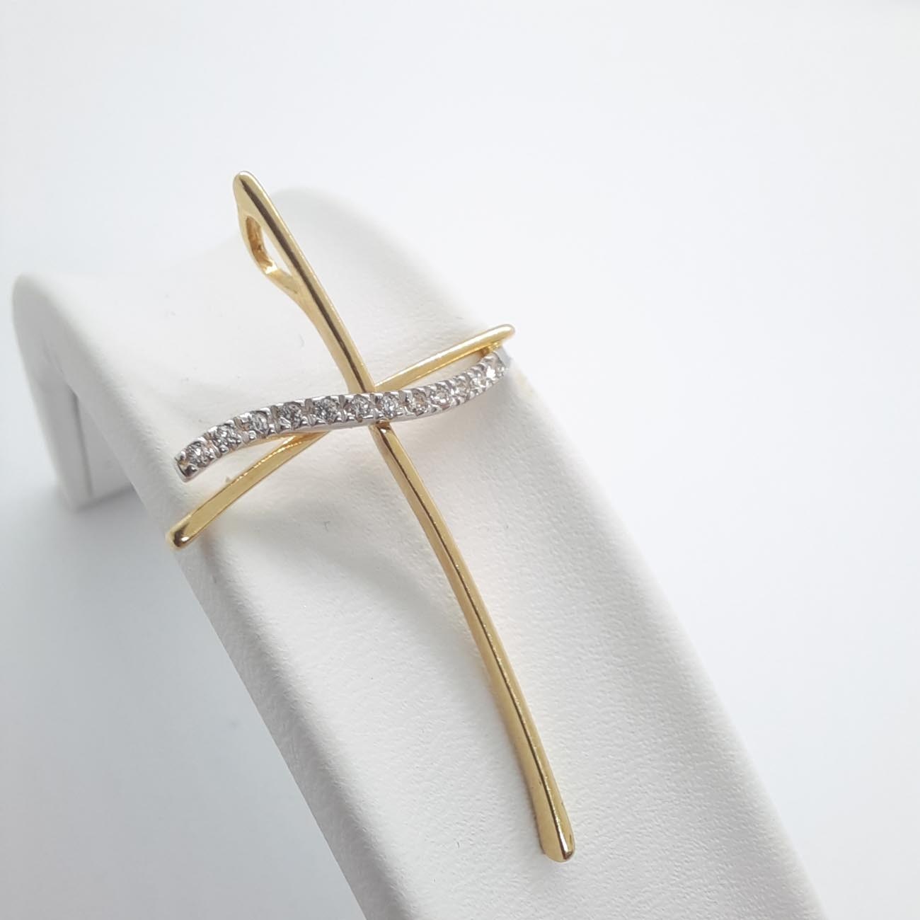 Χρυσός σταυρός με ζιργκόν 14 καράτια λεπτεπίλεπτος