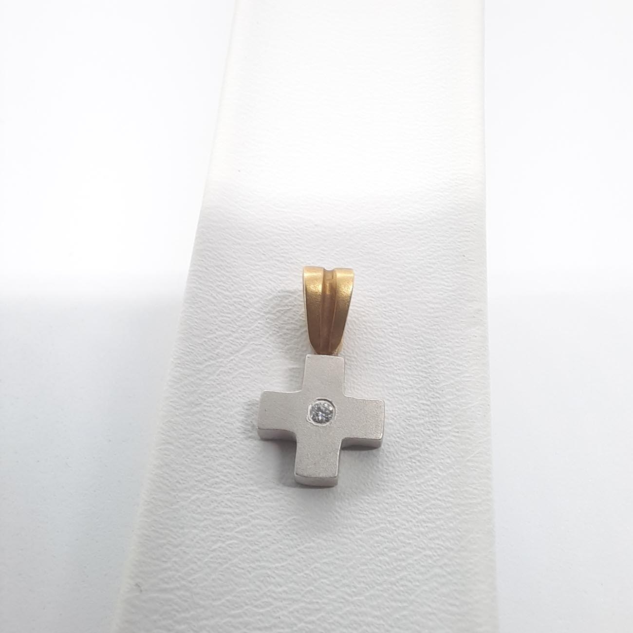 Λευκόχρυσος σταυρός Κ14