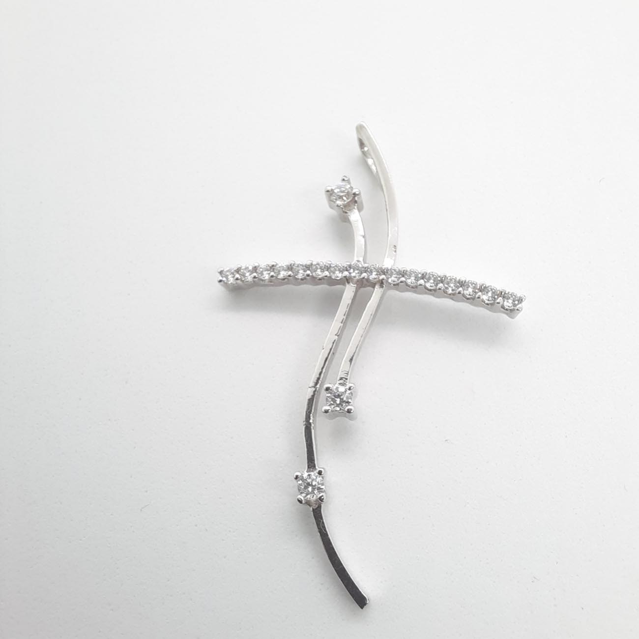 Λευκόχρυσος σταυρός Κ14 ζιργκόν