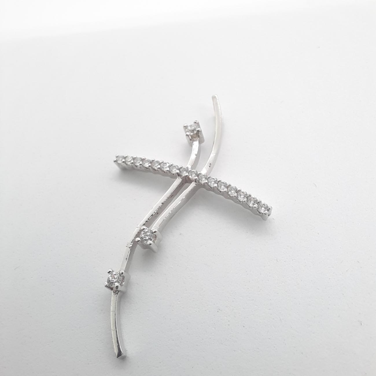 Λευκόχρυσος σταυρός Κ14 ζιργκόν