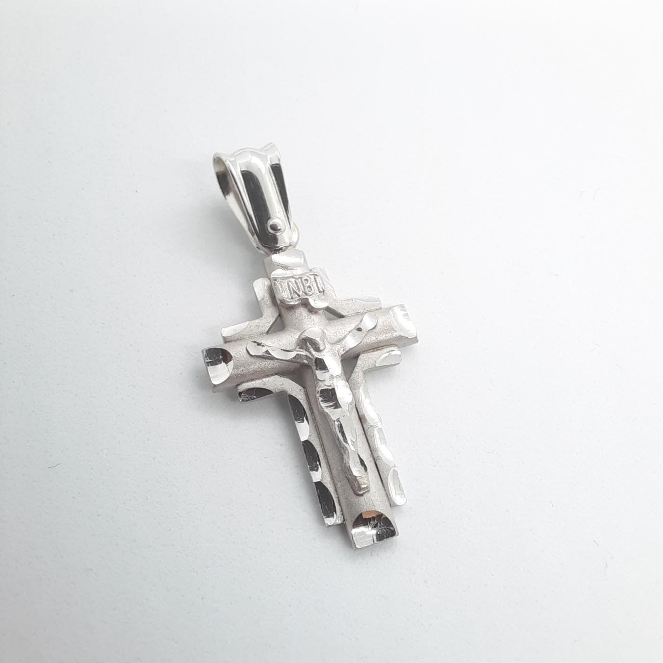 Λευκόχρυσος σταυρός Κ14 με Ιησού