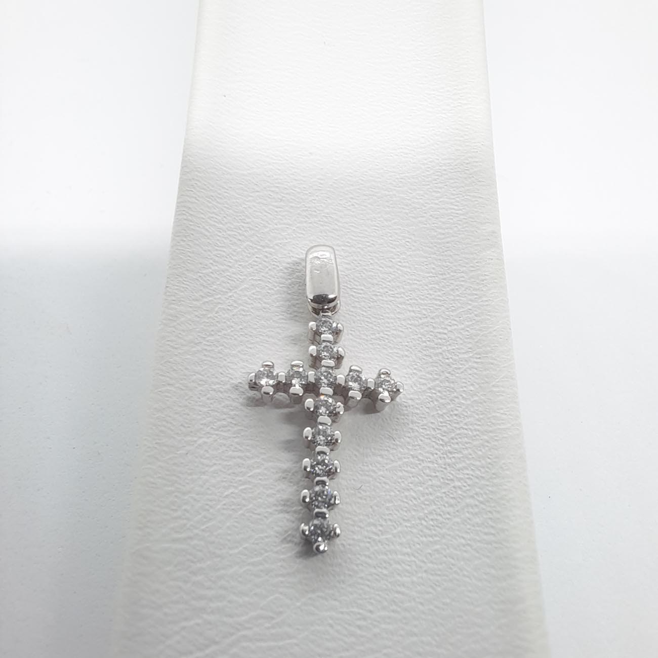 Λευκόχρυσος σταυρός Κ14 