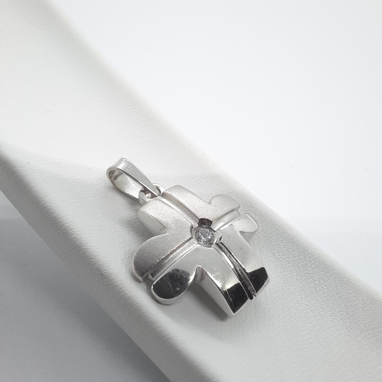 Λευκόχρυσος σταυρός Κ14  