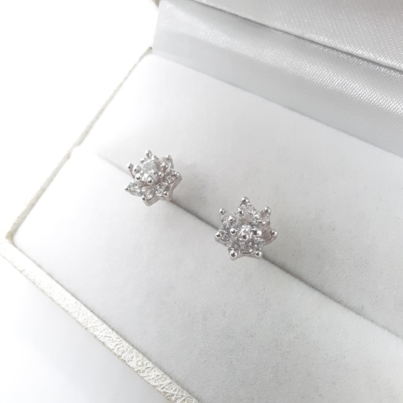 Λευκόχρυσα σκουλαρίκια Κ14 ζιργκόν