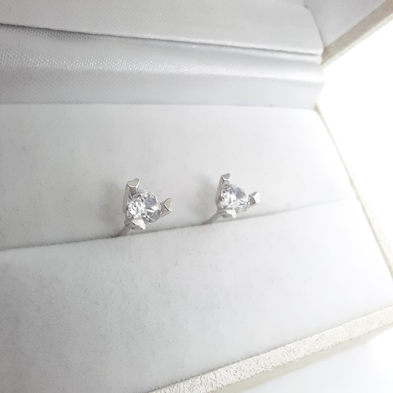 Λευκόχρυσα σκουλαρίκια Κ14 ζιργκόν