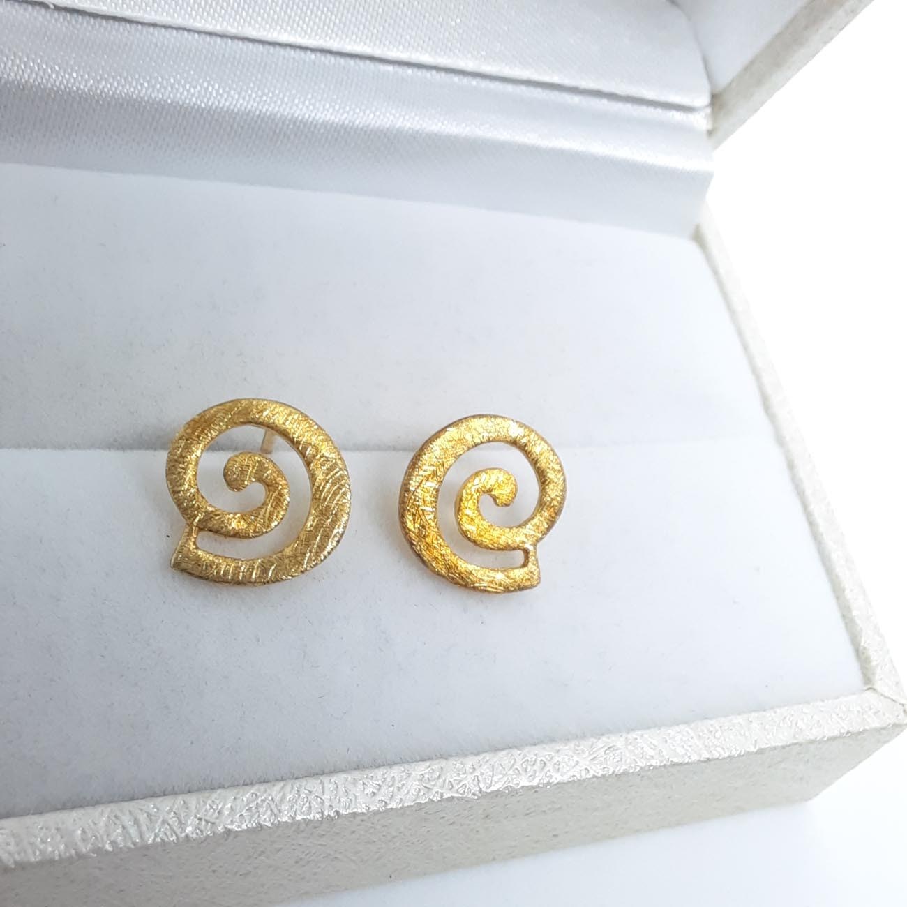 Επιχρυσωμένα ασημένια σκουλαρίκια ΣΠΙΡΑΛ