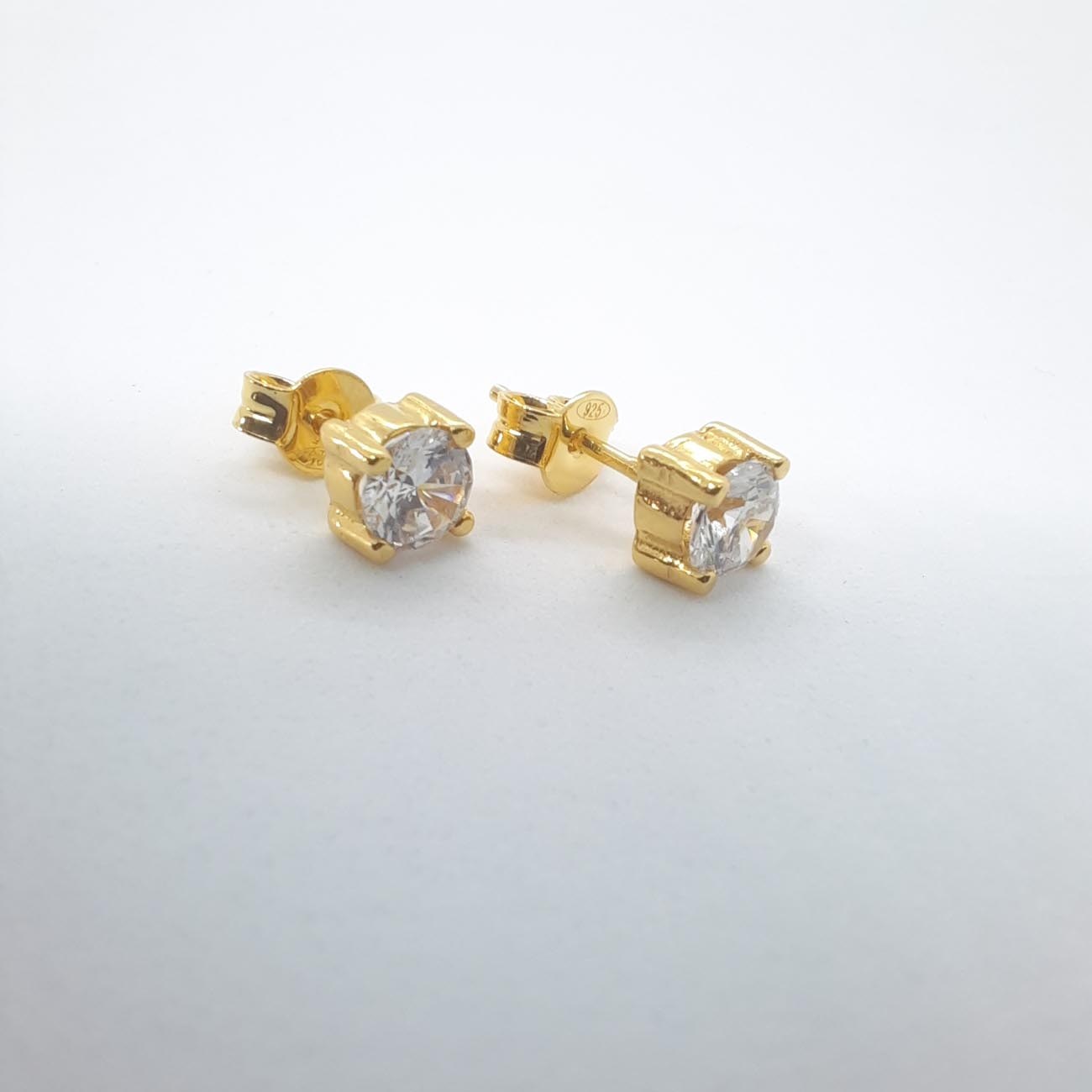 Ασημένια επιχρυσωμένα σκουλαρίκια ζιργκόν