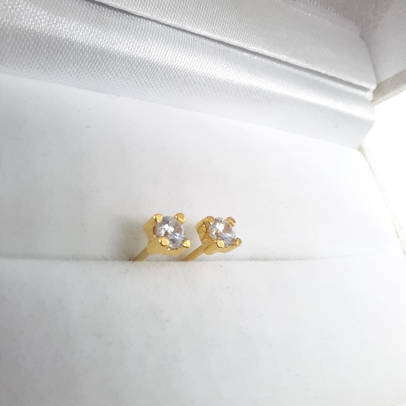 Ασημένια επιχρυσωμένα σκουλαρίκια ζιργκόν