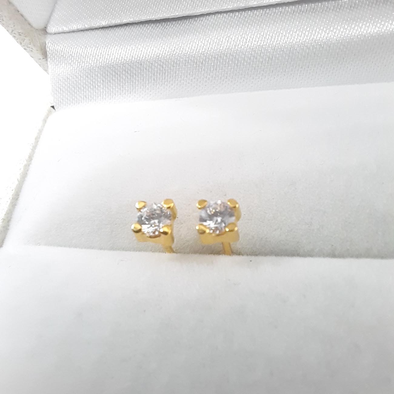 Ασημένια επιχρυσωμένα σκουλαρίκια ζιργκόν