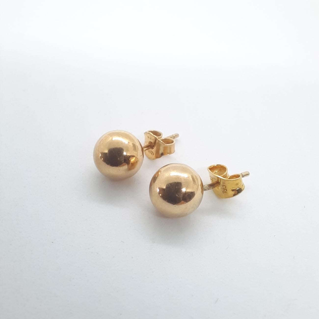 Ασημένια επιχρυσωμένα σκουλαρίκια μπίλιες