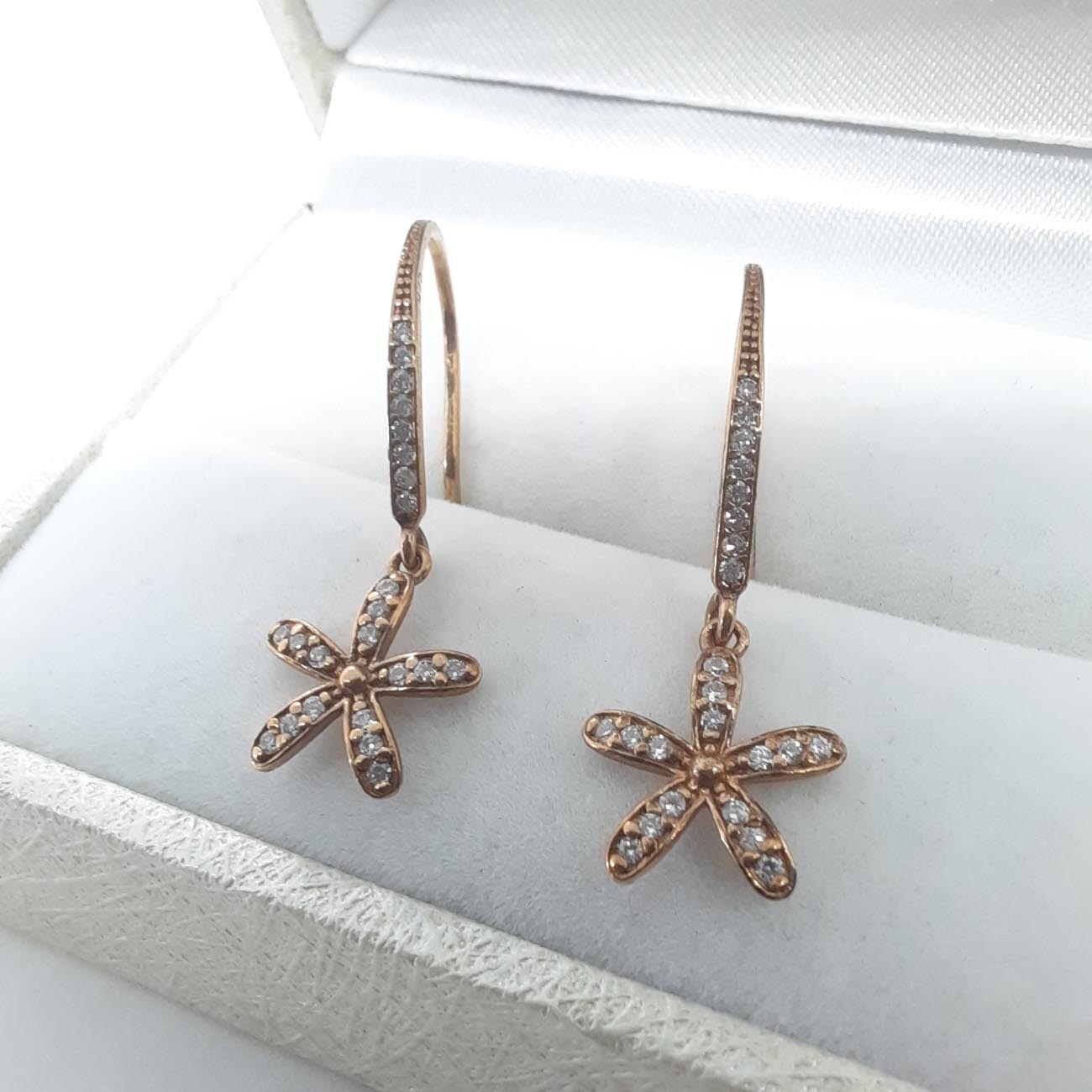 Ασημένια επιχρυσωμένα σκουλαρίκια ζιργκόν