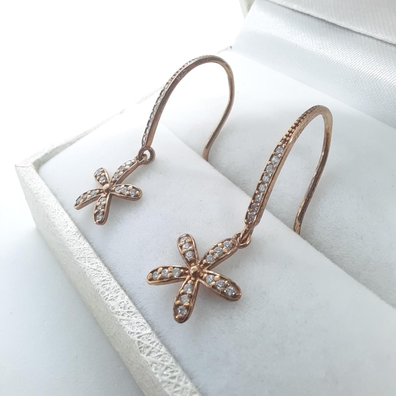 Ασημένια επιχρυσωμένα σκουλαρίκια άνθη