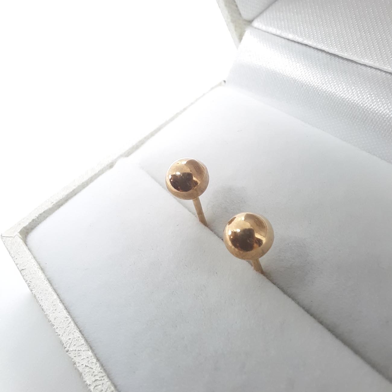 Ασημένια επιχρυσωμένα σκουλαρίκια μπίλιες