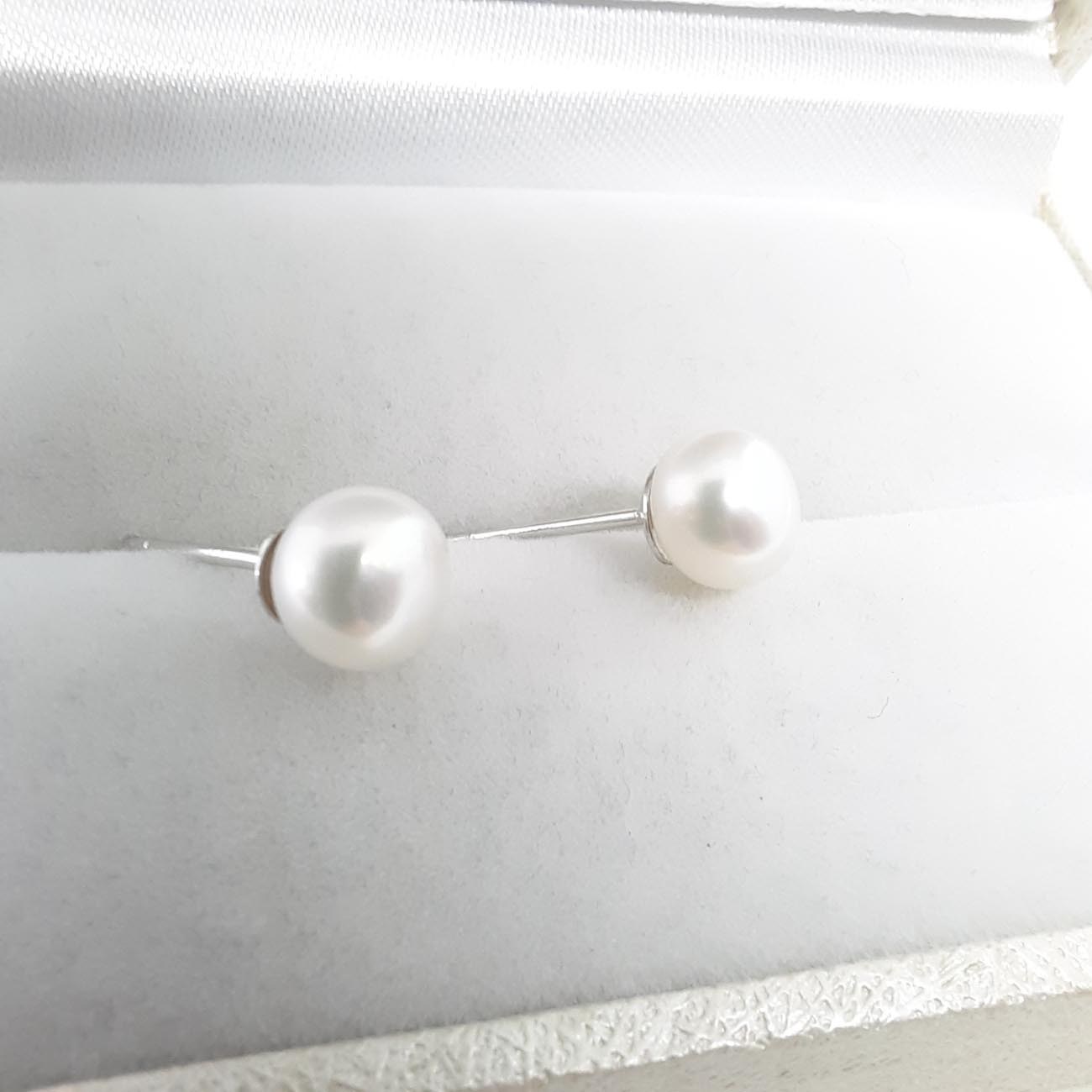 Ασημένια σκουλαρίκια πέρλες 