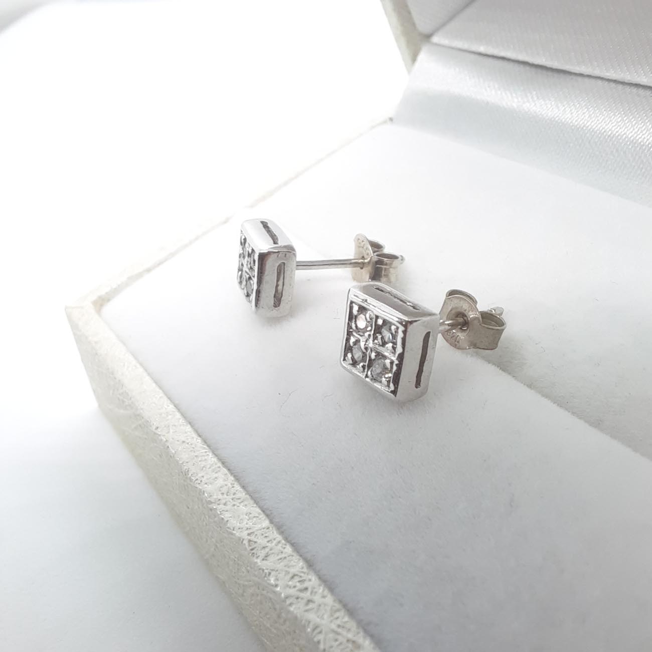 Ασημένια σκουλαρίκια ζιργκόν