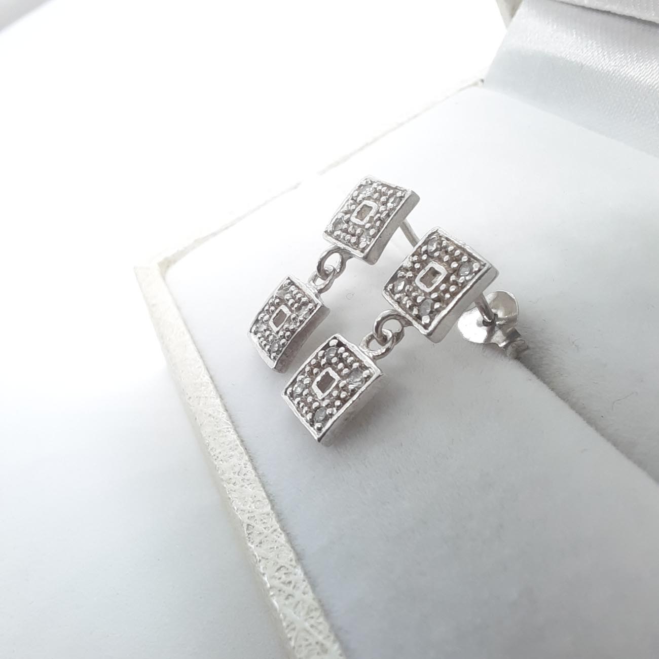 Ασημένια σκουλαρίκια 9.25 ζιργκόν