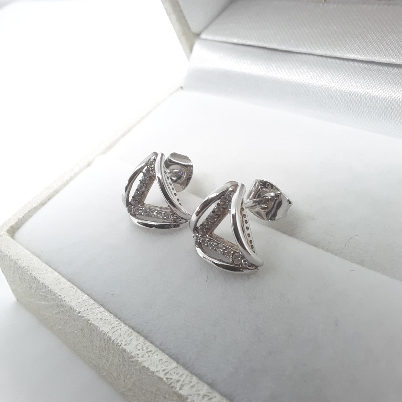 Ασημένια σκουλαρίκια 9.25 ζιργκόν