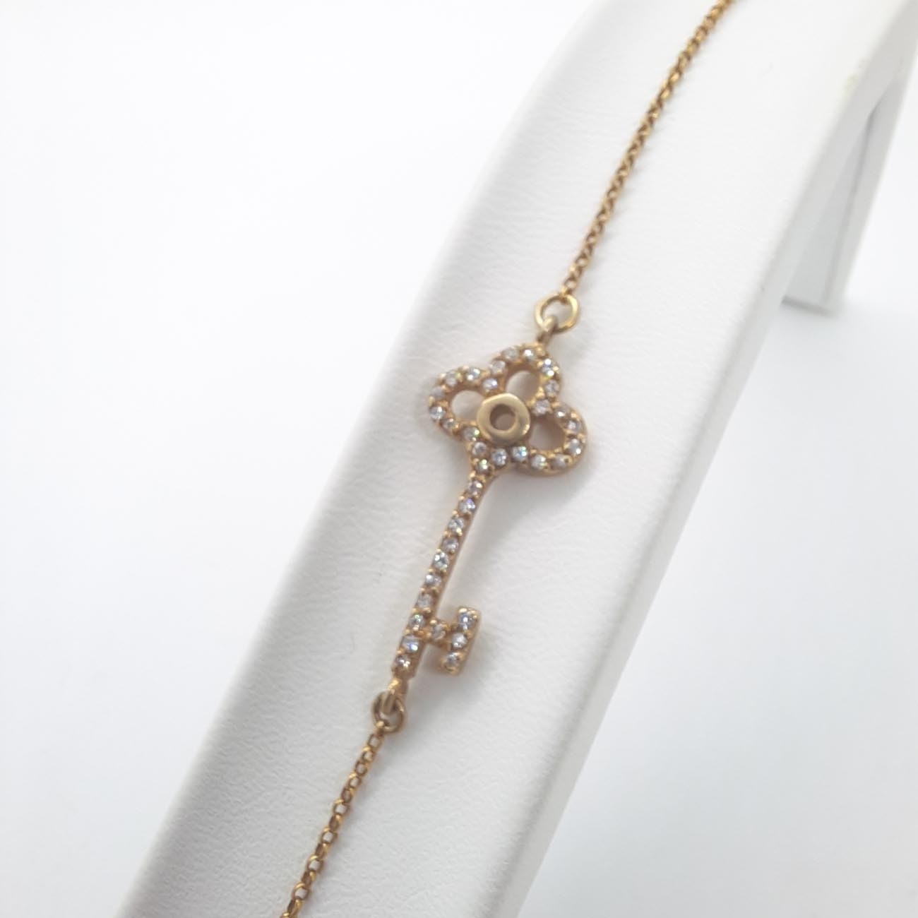 Επιχρυσωμένο ασημένιο βραχιόλι "κλειδί"