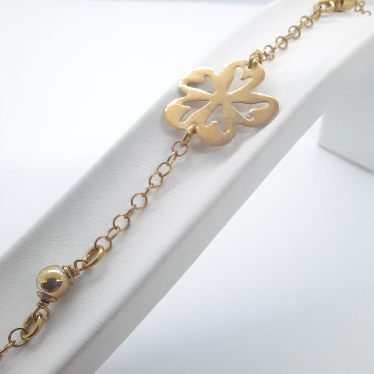 Επιχρυσωμένο ασημένιο βραχιόλι "άνθος"