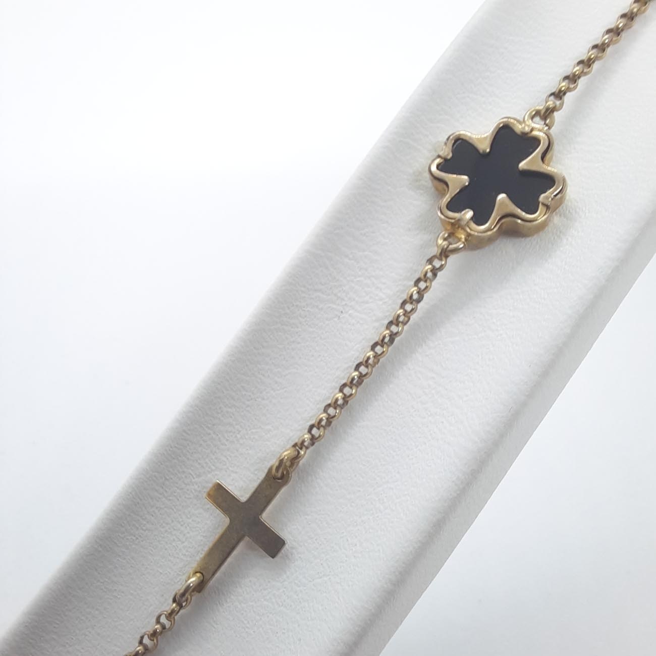 Επιχρυσωμένo ασημένιο βραχιόλι 2 σταυροί