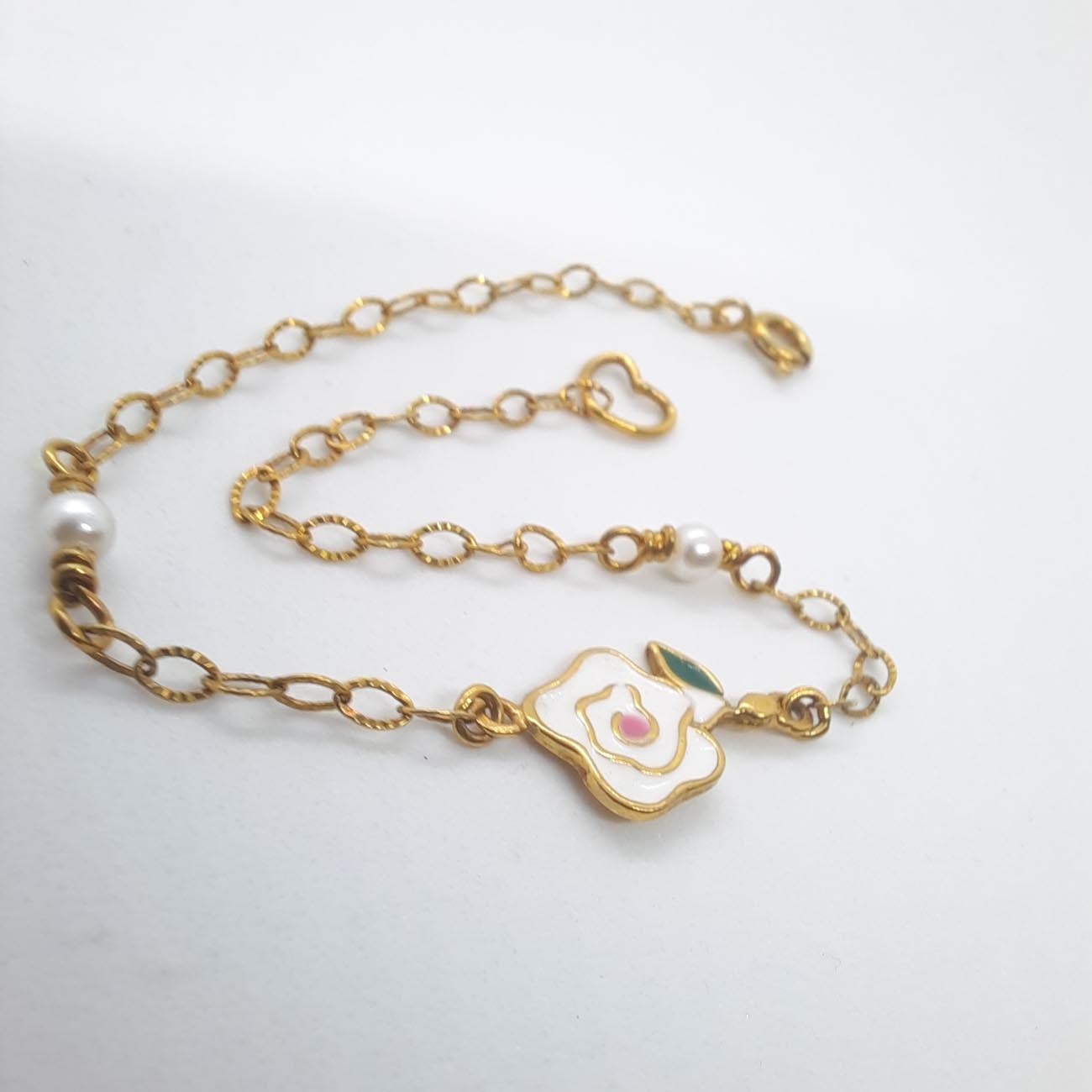 Επιχρυσωμένο ασημένιο βραχιόλι "τριαντάφυλλο"