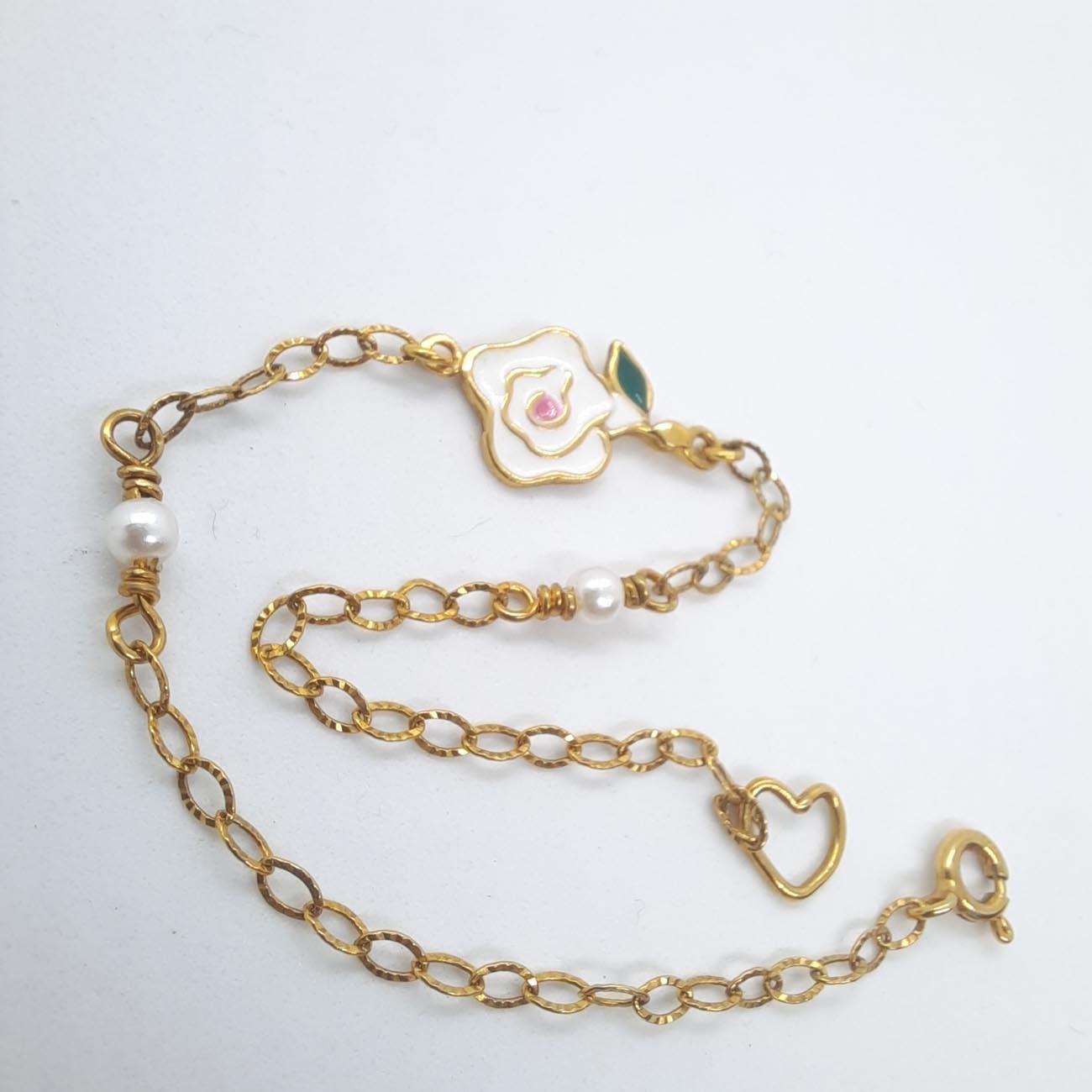 Επιχρυσωμένο ασημένιο βραχιόλι "τριαντάφυλλο"