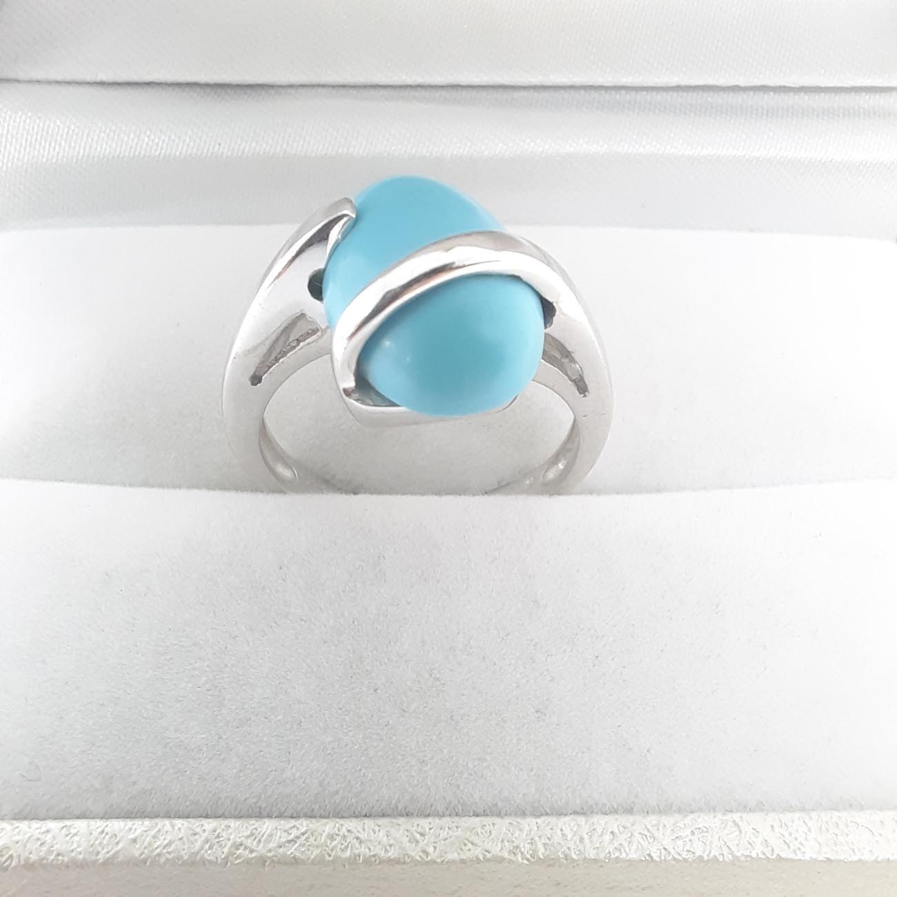 Λευκόχρυσο δαχτυλίδι με τυρκουάζ