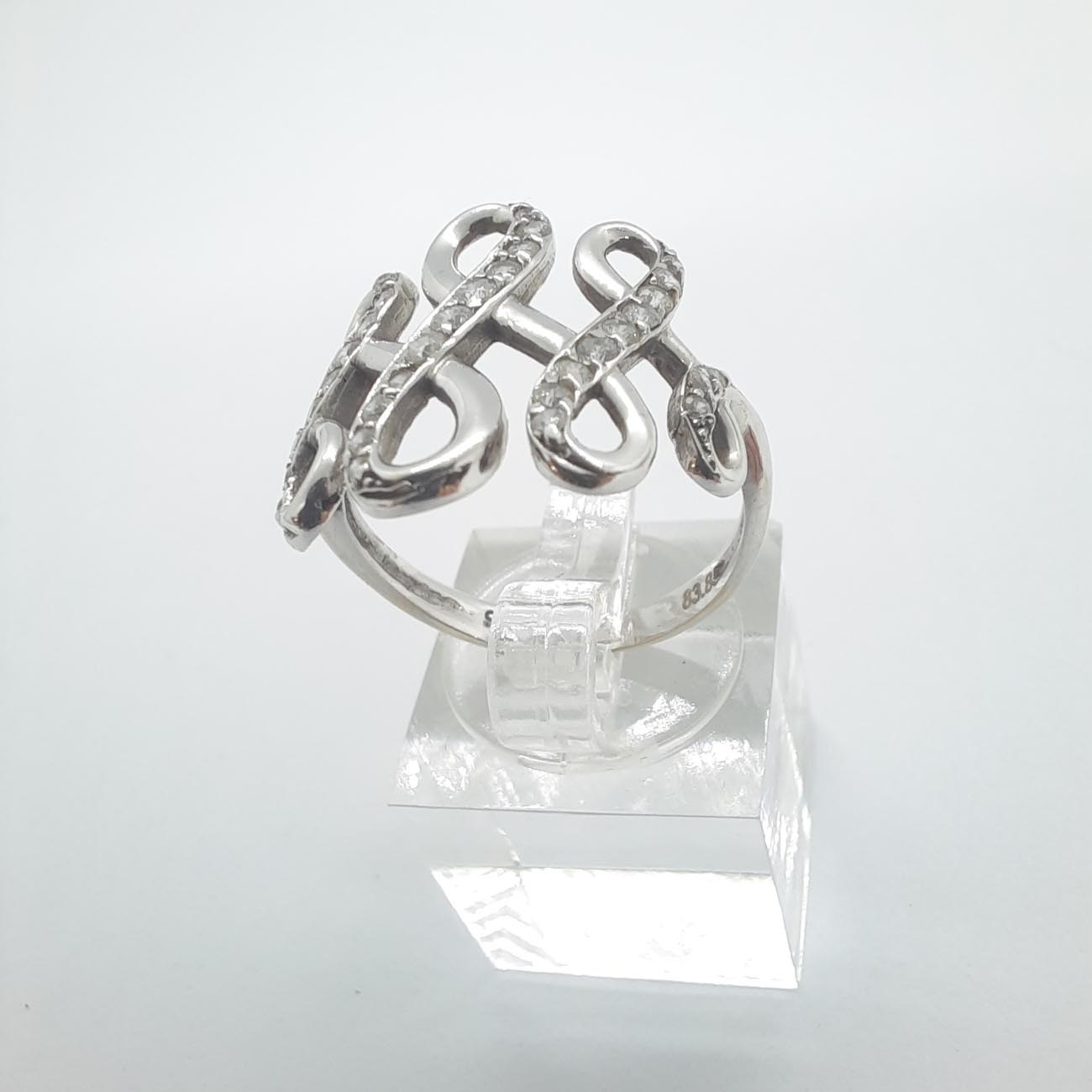 Λευκόχρυσο δαχτυλίδι  Κ14 άπειρο