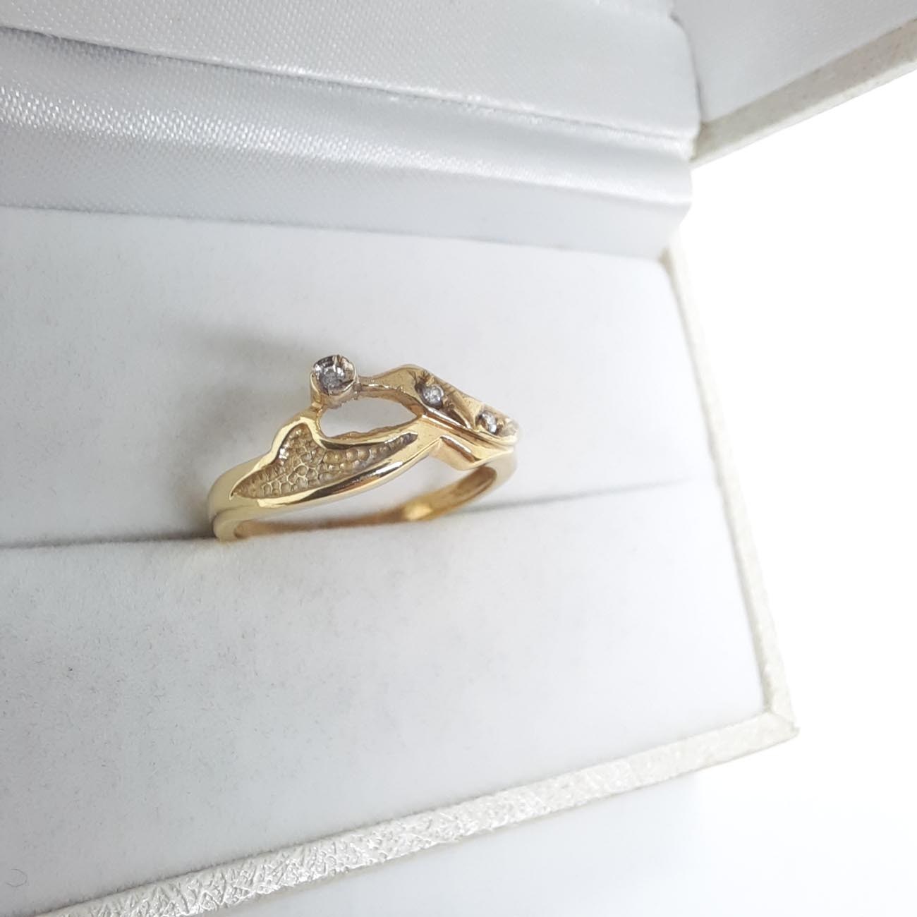 Χρυσό δαχτυλίδι στέμμα Κ14