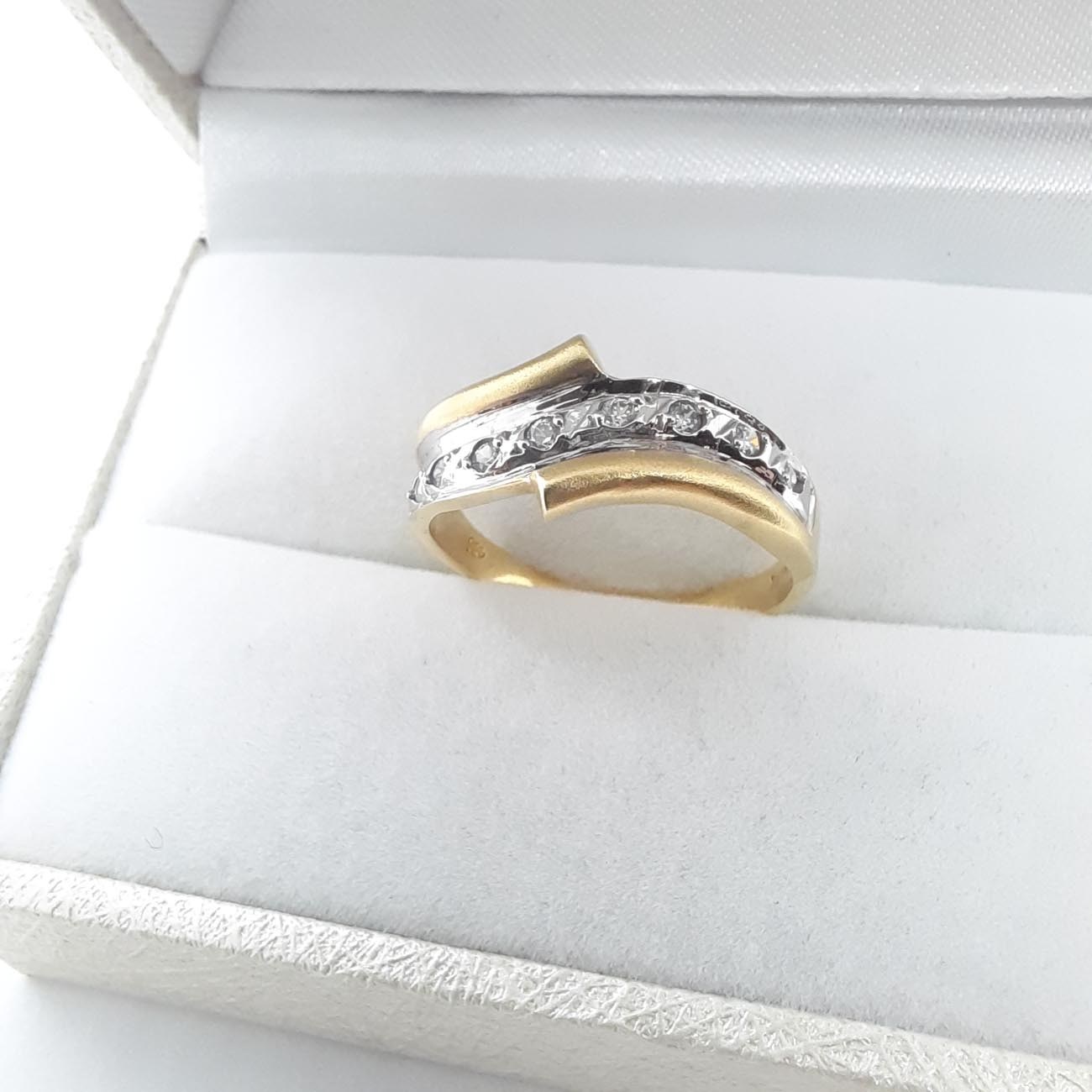 Χρυσό δαχτυλίδι Κ14 διάδημα σειρέ