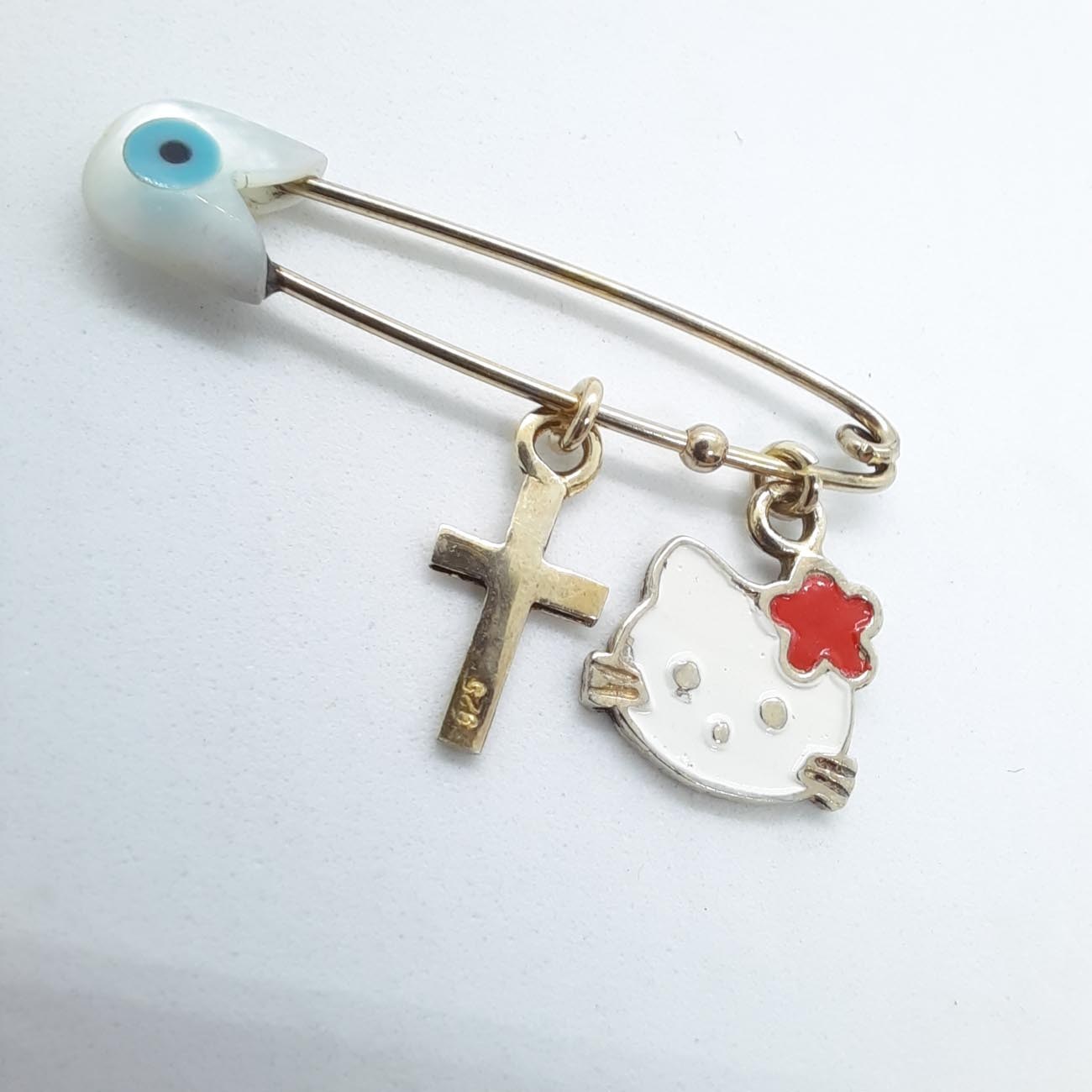 Φυλαχτό ασήμι επιχρυσωμένο γατούλα