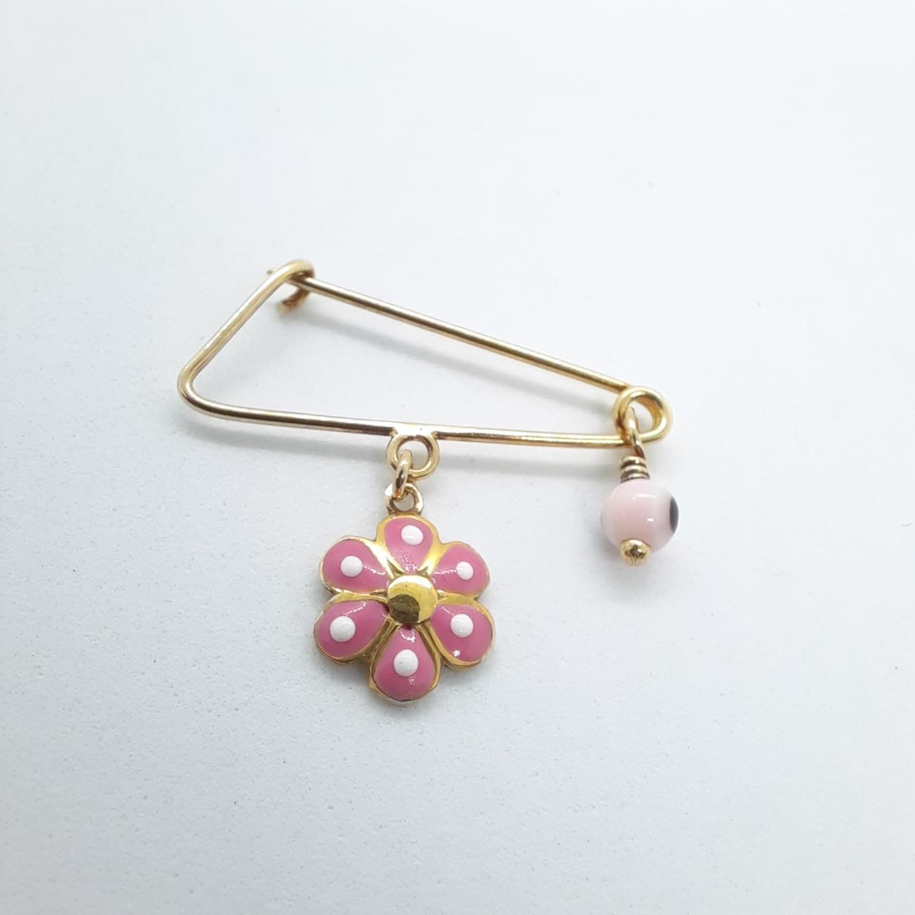 Φυλαχτό μαργαρίτα ροζ ματάκι ασήμι 9.25