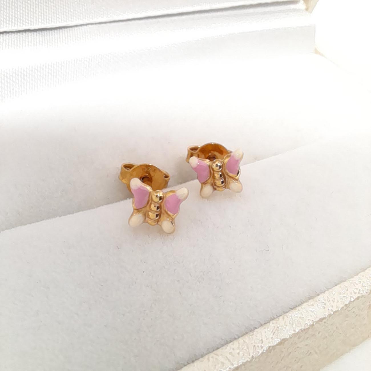 Χρυσά σκουλαρίκια πεταλούδες 