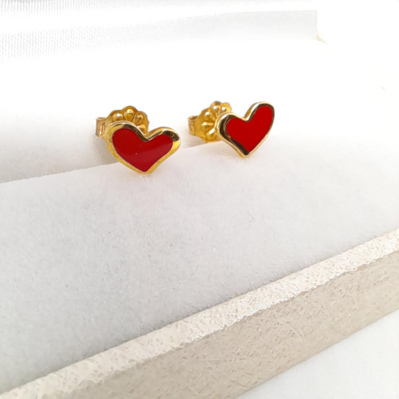 Χρυσά σκουλαρίκια καρδούλες 