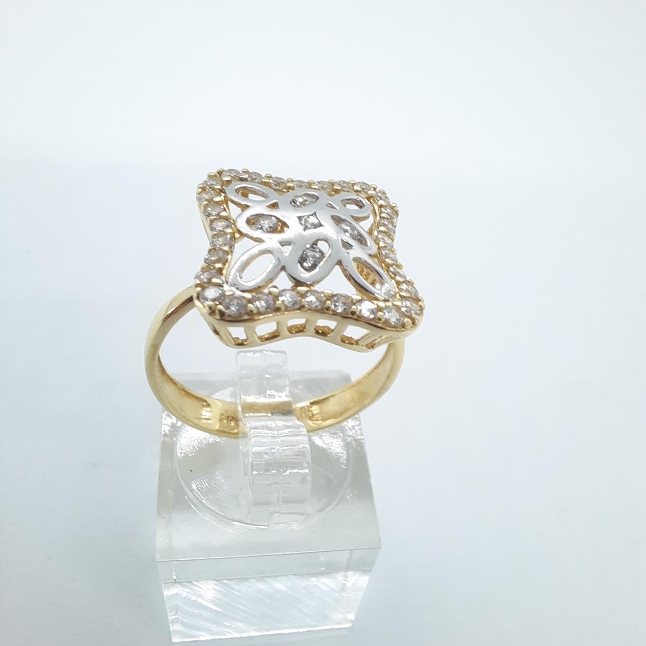 Χρυσό δαχτυλίδι Κ14 τετράγωνο