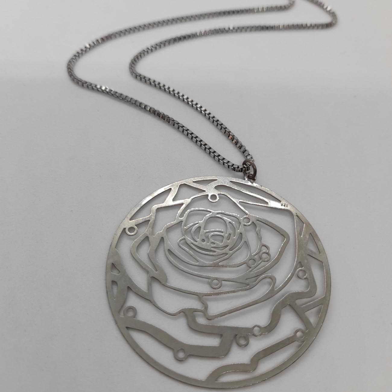 Κολιέ τριαντάφυλλο ασήμι 9.25