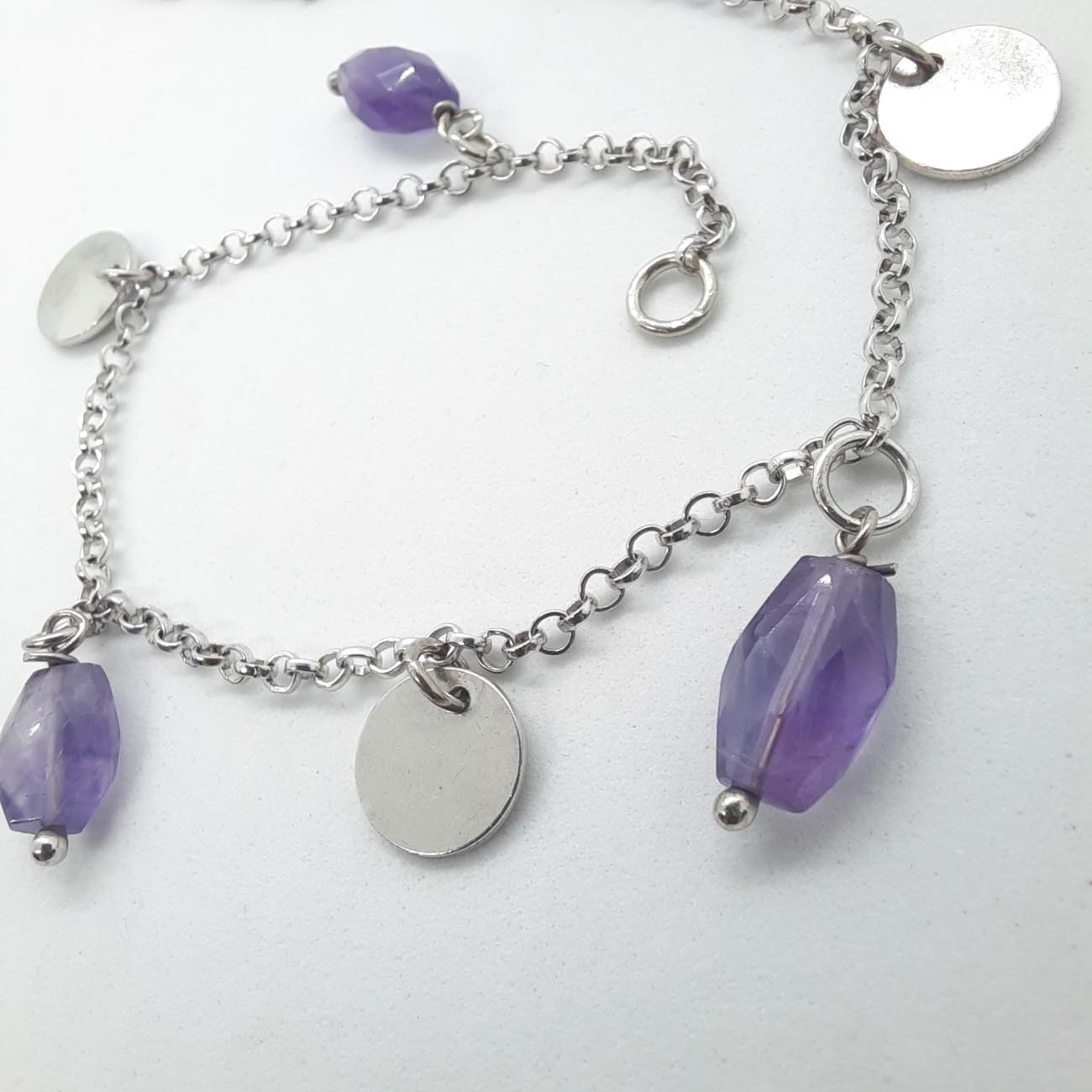 Ασημένιο βραχιόλι purple boheme