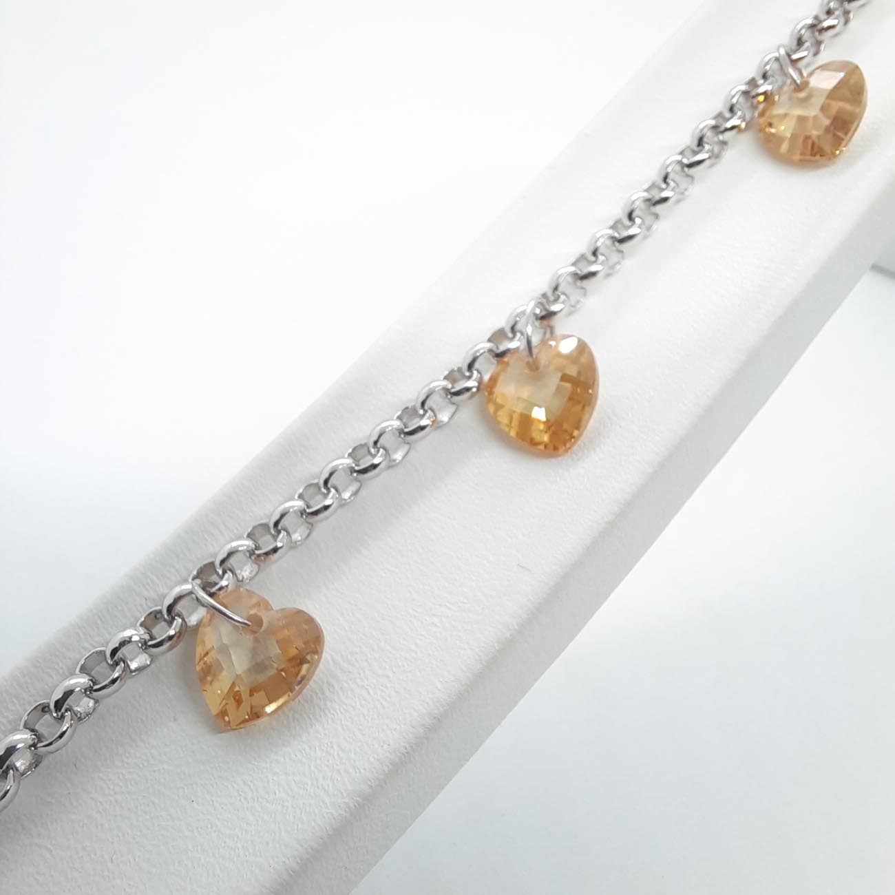 Ασημένιο βραχιόλι καρδιές 