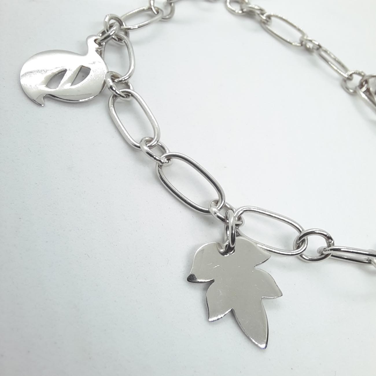 Ασημένιο βραχιόλι Autumn leaves