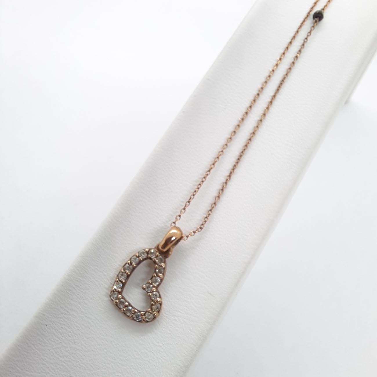 Κολιέ ροζ χρυσός Κ9 καρδιά