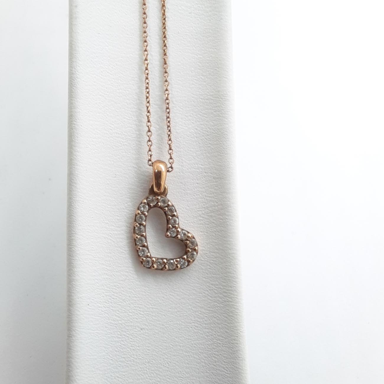 Κολιέ ροζ χρυσός Κ9 καρδιά