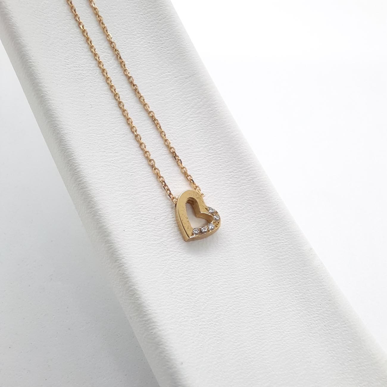 Κολιέ ΚΑΡΔΟΥΛΑ ροζ χρυσός Κ9