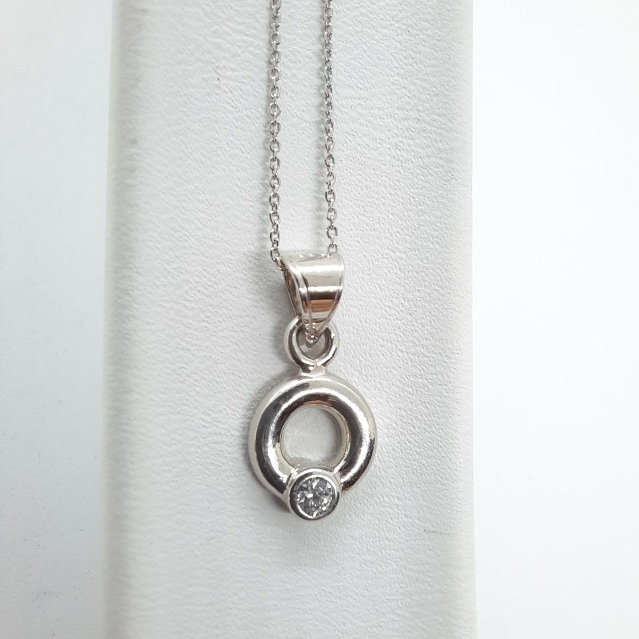 Λευκόχρυσο κολιέ Κ14 ζιργκόν