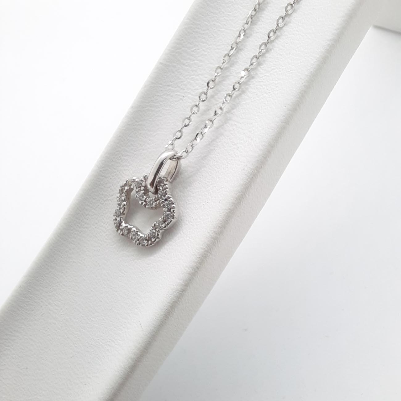 Κολιέ λευκόχρυσο Κ9 ζιργκόν