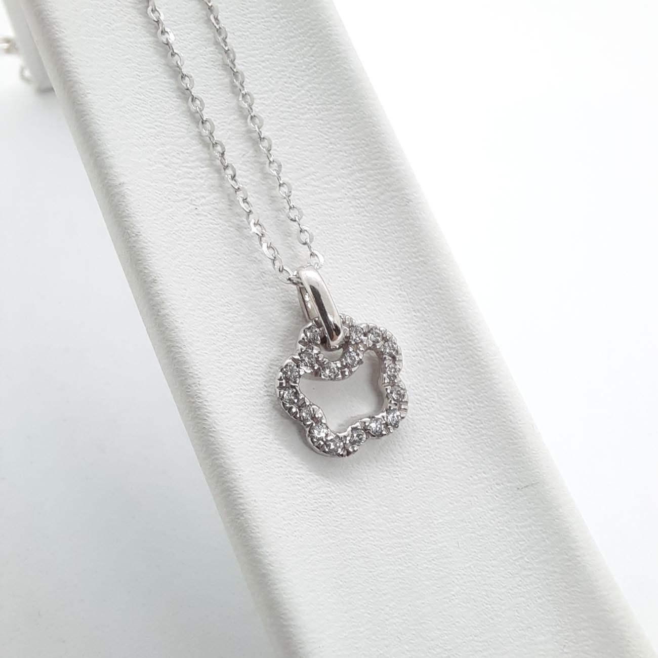 Κολιέ λευκόχρυσο Κ9 ζιργκόν