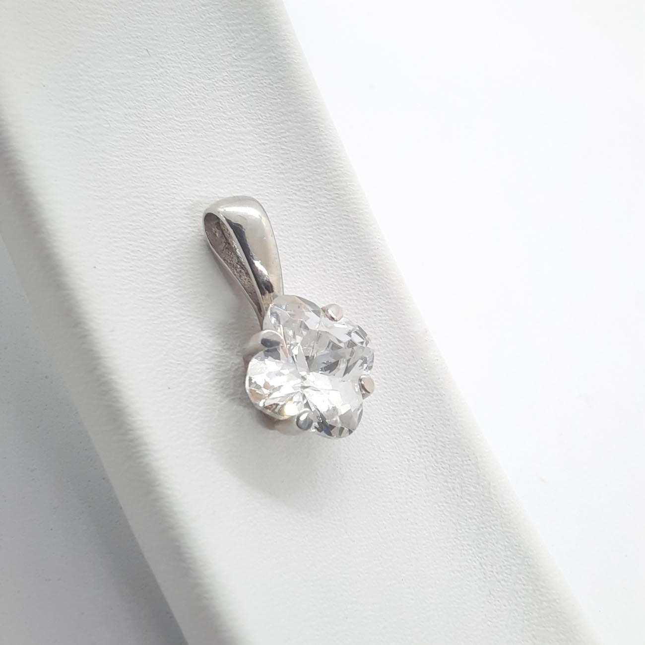 Λευκόχρυσο μενταγιόν ζιργκόν Κ14