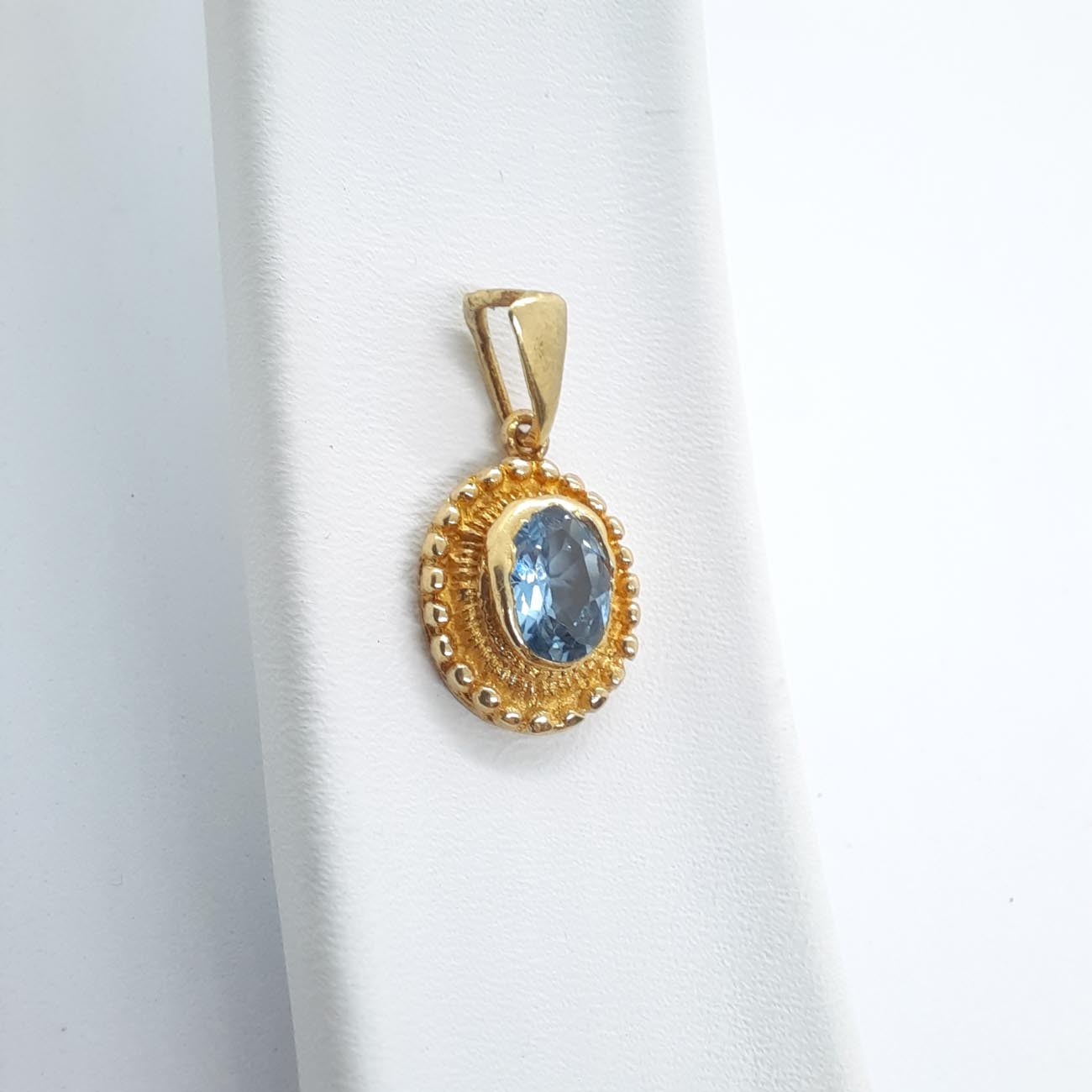 Χρυσό μενταγιόν Κ14 blue princess