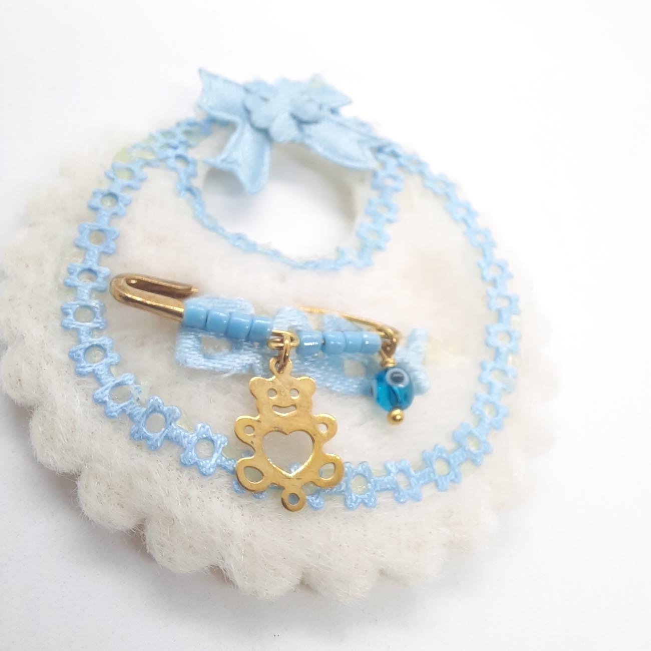 Φυλαχτό παραμάνα χρυσό αρκουδάκι