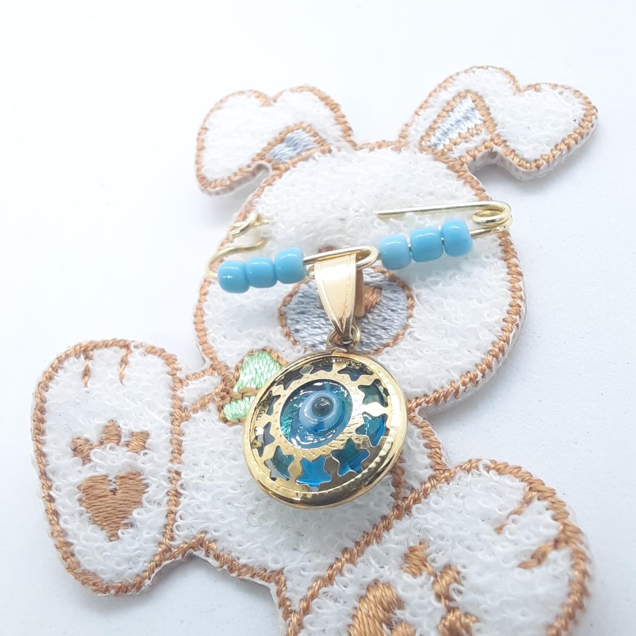 Χρυσό ματόχαντρο Κ14 με αστεράκια